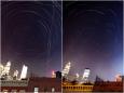 Photos of the New York City night sky taken one year apart illustrate how the coronavirus pandemic has affected air traffic