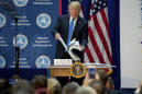 The Latest: Trump drops binders on floor with loud thud