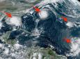 A shocking image from space shows a record 5 tropical cyclones in the Atlantic basin at the same time