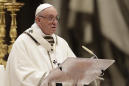 The Latest: Pope's Christmas wish is "fraternity"
