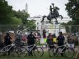 White House press told to leave grounds as tensions rise over attempted removal of Andrew Jackson statue