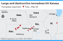 Dangerous tornado touches down in Kansas City; severe weather moves east into Missouri