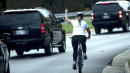 Cheeky Cyclist Flips Trump Motorcade The Middle Finger Salute
