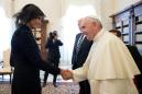 In jest, Pope Francis asks Melania Trump if she feeds pastries to the president