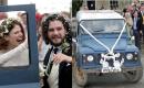 This is Kit Harington and Rose Leslie's Land Rover wedding car