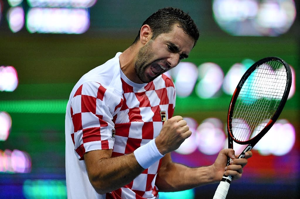 Cilic hits back for Croatia against France in Davis Cup