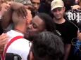 White supremacist saved by black protester after being punched at anti-Nazi march