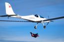 Parachutist makes world's first jump from solar-powered plane
