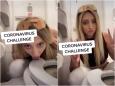 An influencer filmed herself licking a plane toilet seat for 'clout' on TikTok as part of a 'coronavirus challenge'