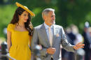 Amal Clooney Wears a Regal Yellow Dress to Royal Wedding