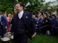 Former Trump aide Sebastian Gorka screamed in a journalist's face in the Rose Garden as supporters cheered