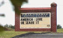 Church sign in Virginia says "America: Love or Leave It."